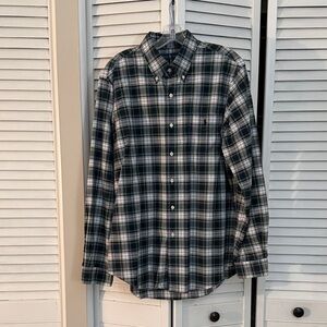 Polo Ralph Lauren Green, Navy and White Plaid Shirt